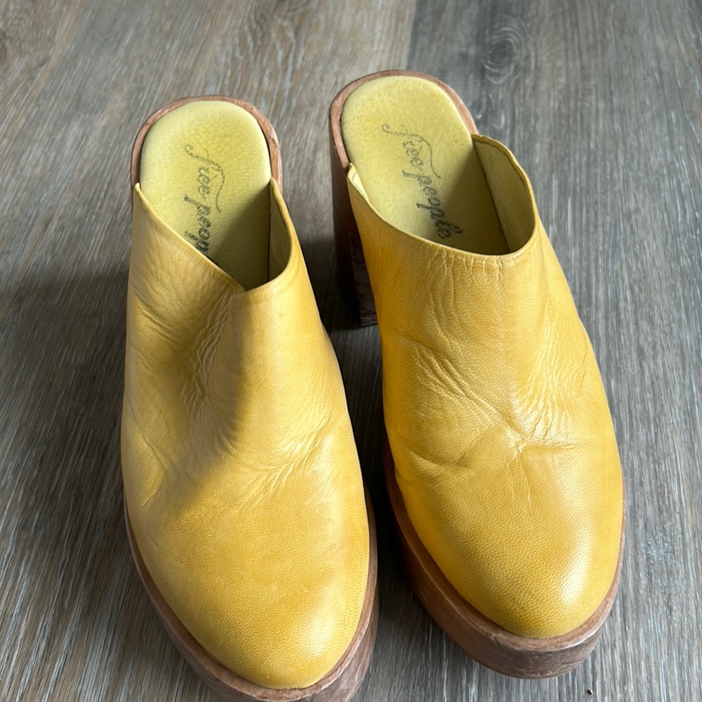 Free People Suki Platform Clogs in Marigold